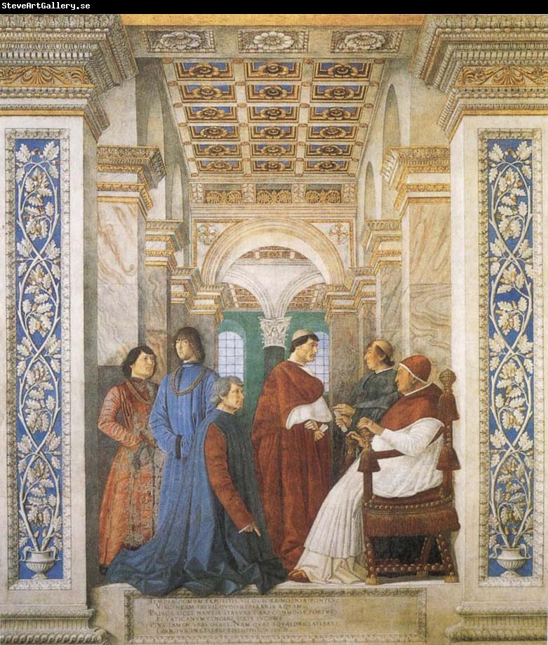 Melozzo da Forli Sixtus IV,his Nephews and his Librarian Palatina